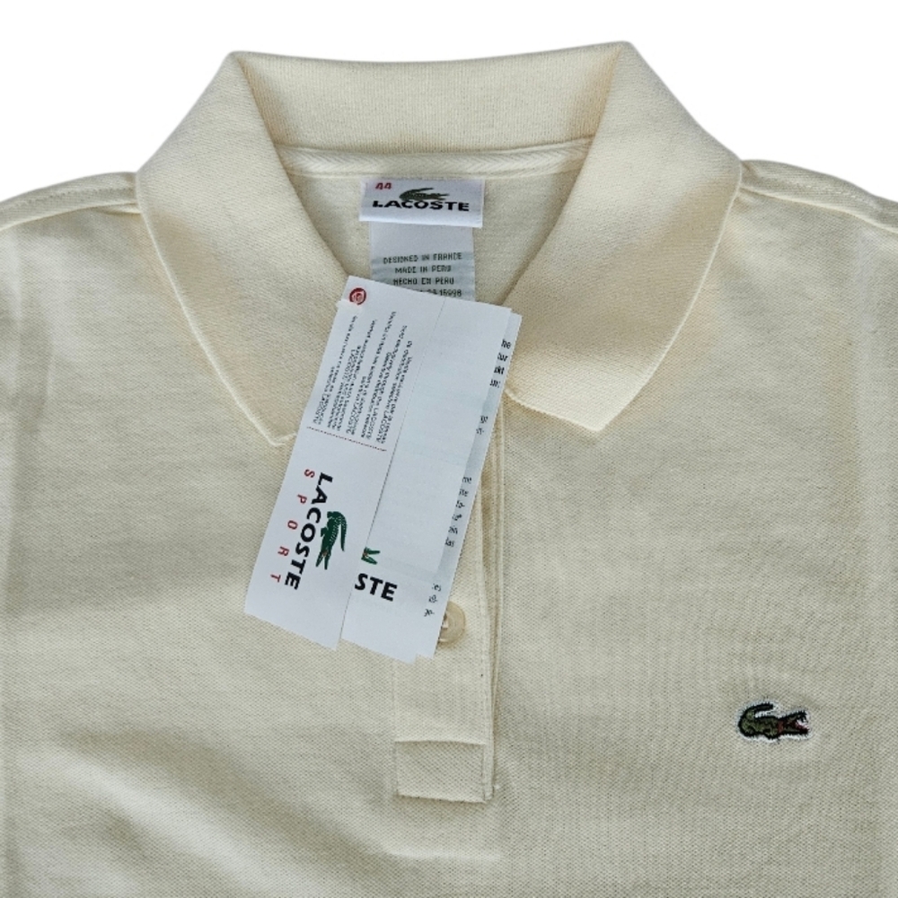 NWT Lacoste Girls Soft Yellow Polo Tee Size 44 - Picture 3 of 6